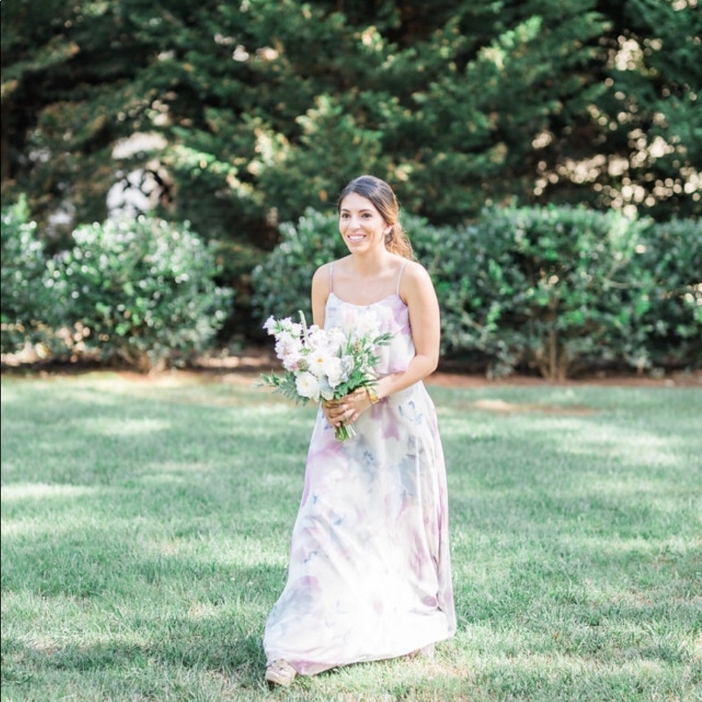 Mori Lee floral bridesmaid dress